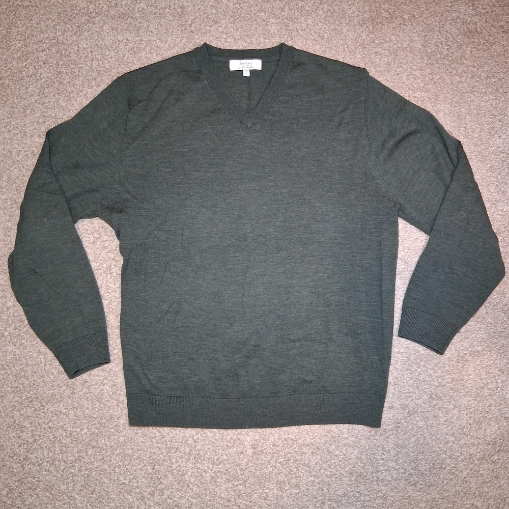 Turnbury Sweater Extra Fine Merino Wool Large Green